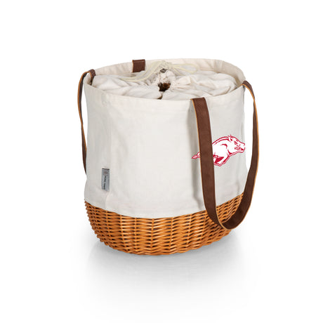 Arkansas Razorbacks Coronado Canvas and Willow Basket Tote