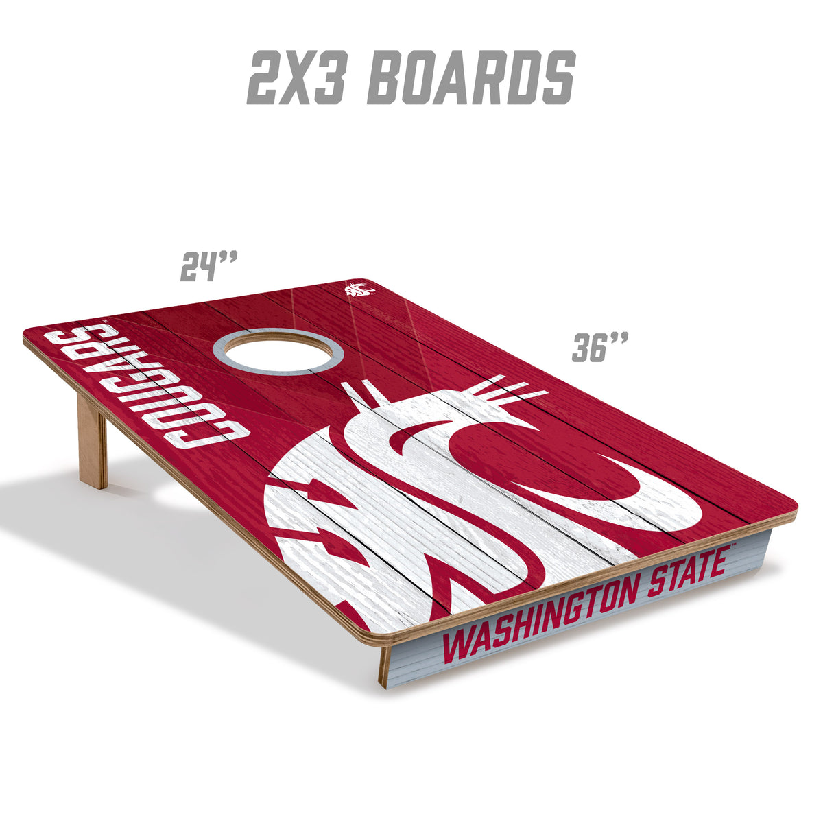 Washington State Cougars 2x3 All Wood Cornhole Game Set