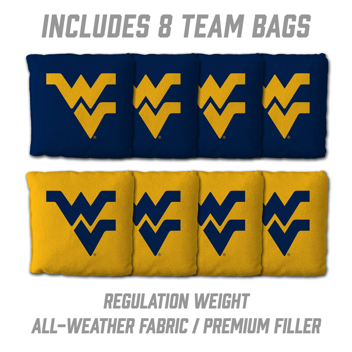 West Virginia Mountaineers 2x4 All Wood Cornhole Game Set