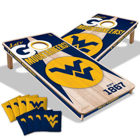 West Virginia Mountaineers 2x4 All Wood Cornhole Game Set