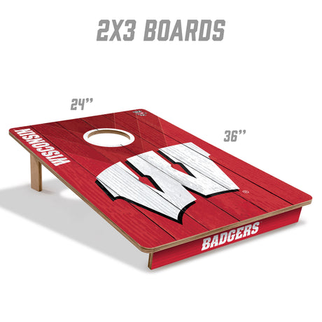 Wisconsin Badgers 2x3 All Wood Cornhole Game Set