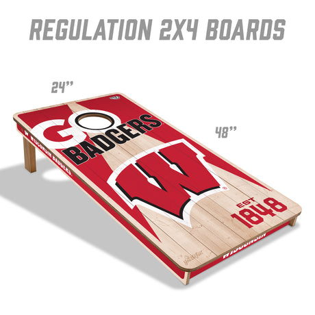Wisconsin Badgers 2x4 All Wood Cornhole Game Set