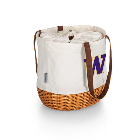 Washington Huskies Coronado Canvas and Willow Basket Tote