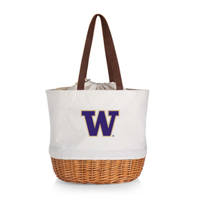 Washington Huskies Coronado Canvas and Willow Basket Tote