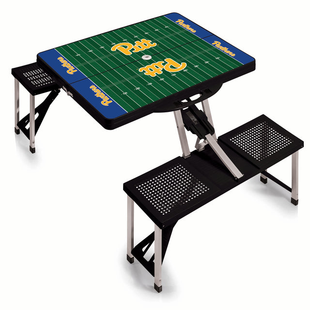 Pittsburgh Panthers Picnic Table Portable Folding Table with Seats - Football