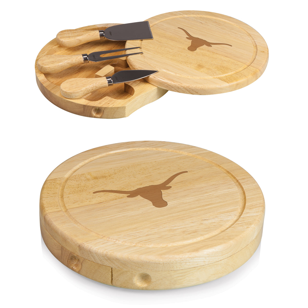 Texas Longhorns Brie Cheese Cutting Board & Tools Set