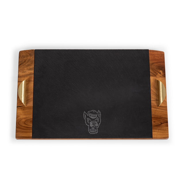 NC State Wolfpack Covina Acacia and Slate Serving Tray