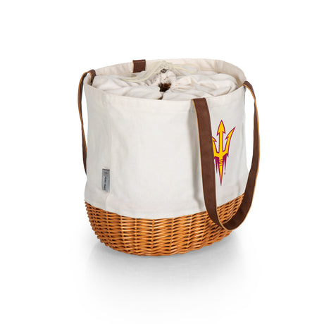 Arizona State Sun Devils Coronado Canvas and Willow Basket Tote