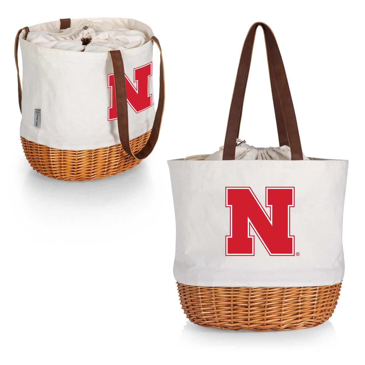 Nebraska Huskers Coronado Canvas and Willow Basket Tote