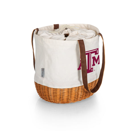 Texas A&M Aggies Coronado Canvas and Willow Basket Tote